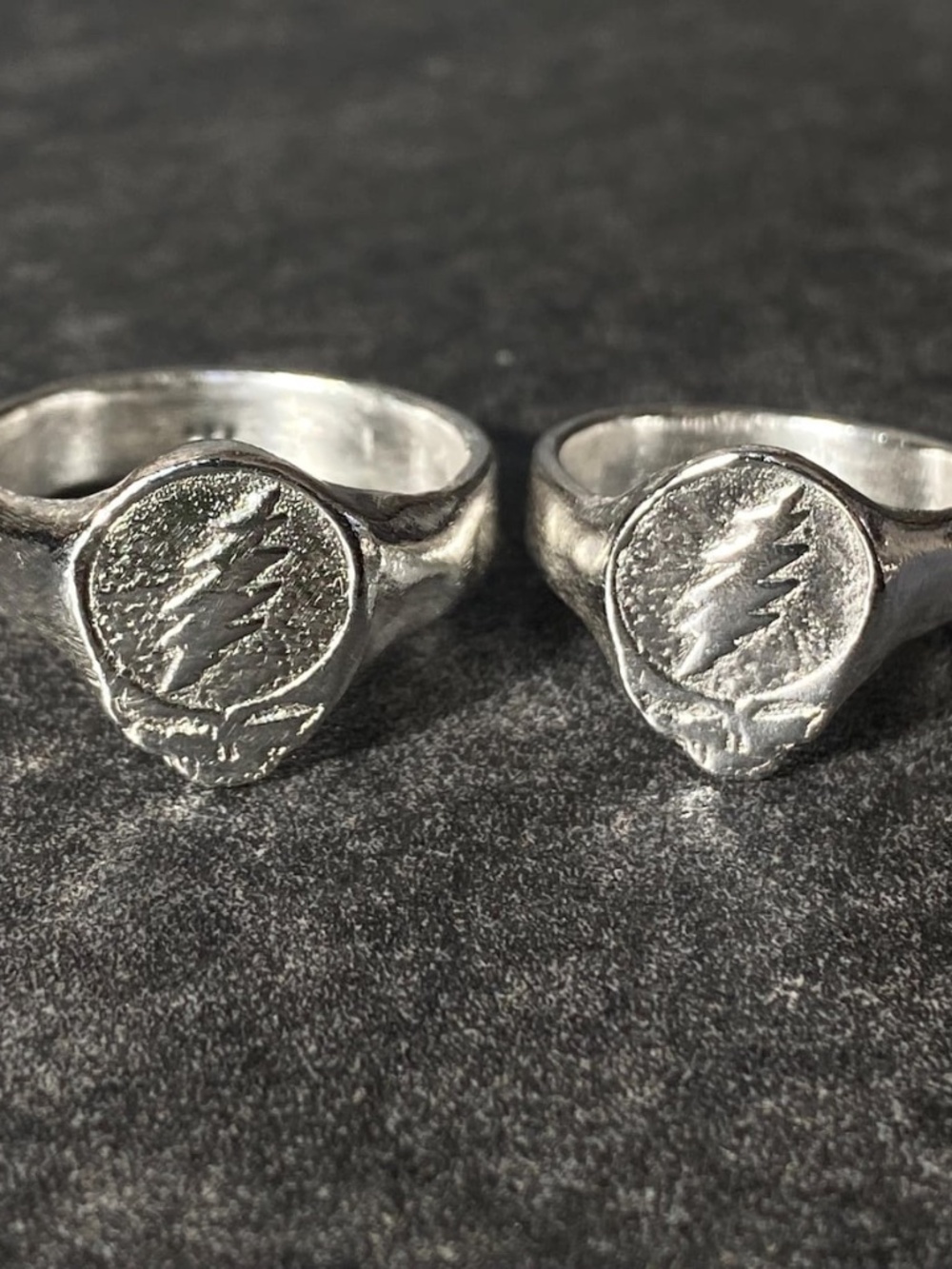 Grateful Dead Silver Steal Your Face ring